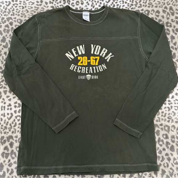 2004 Old Navy Cotton Long Sleeve Graphic Top in Green Size Large Men’s - Picture 4 of 17
